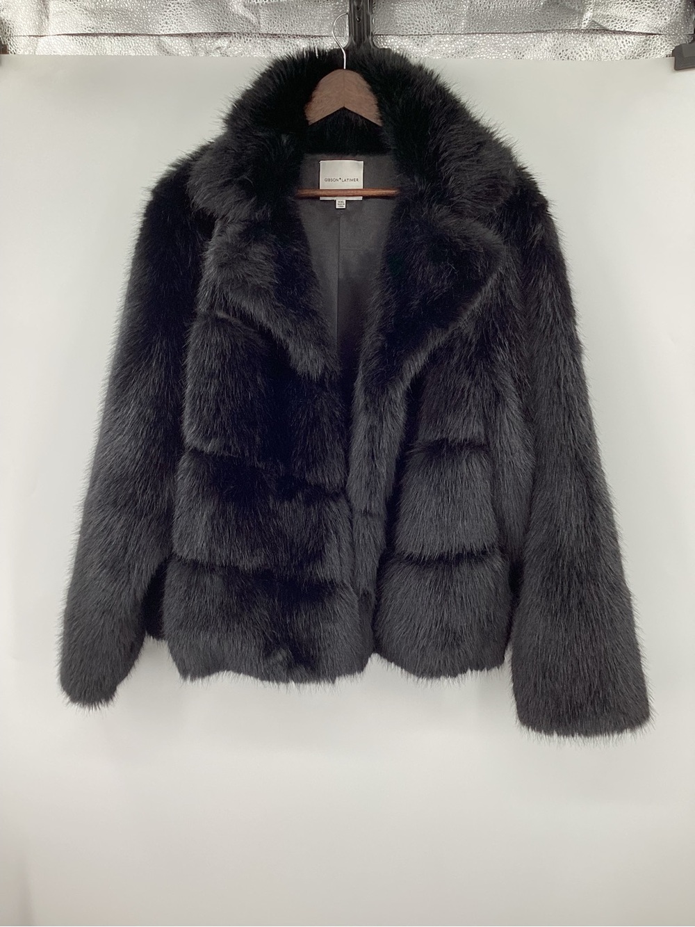 Gibson Latimer Black Faux Fur Teddy Jacket